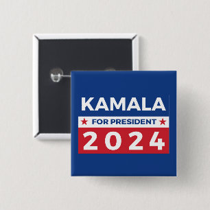 Badge Carré 5 Cm Kamala pour le président 2024