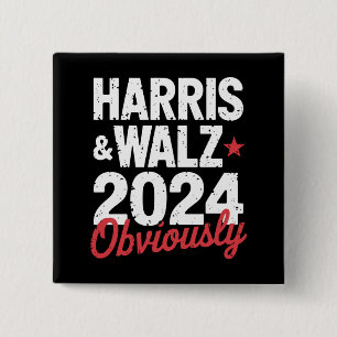 Badge Carré 5 Cm Kamala Walz Évidemment 2024 Harris Waltz 2024