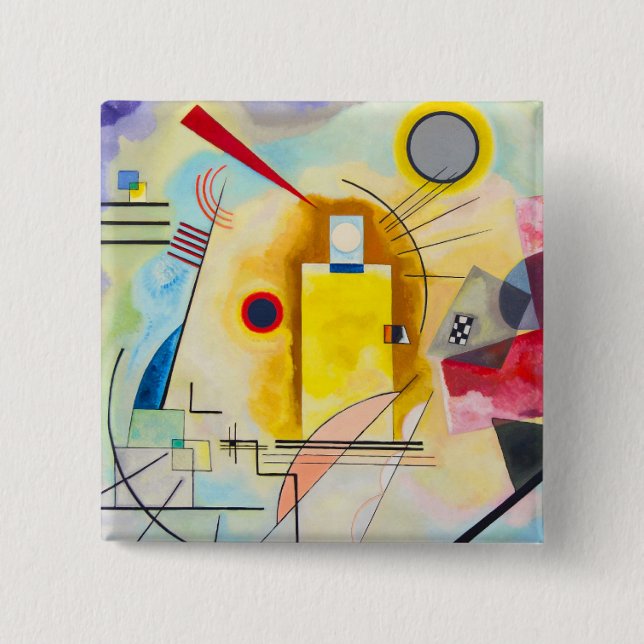 Badge Carré 5 Cm Kandinsky jaune-rouge-bleu (Devant)
