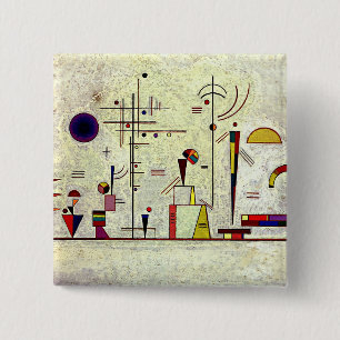 Badge Carré 5 Cm Kandinsky - Serious-Fun, abstract art