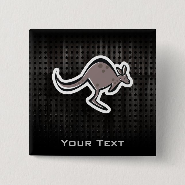 Badge Carré 5 Cm Kangourou mignon ; Cool (Devant)