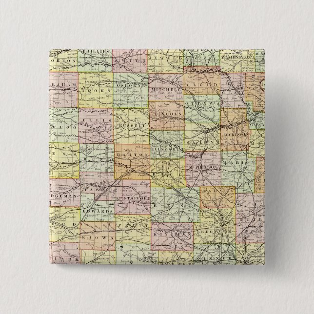 Badge Carré 5 Cm Kansas 2 (Devant)