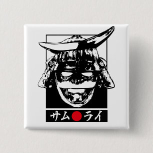Badge Carré 5 Cm [Katakana] Samurai