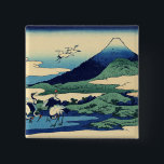 Badge Carré 5 Cm Katsushika Hokusai - Umegawa dans la province de S<br><div class="desc">Umegawa dans la province de Sagami,  l'une des trente six vues du Mont Fuji - Katsushika Hokusai,  1830</div>