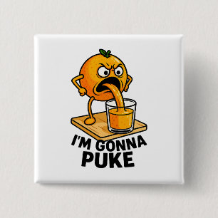 Badge Carré 5 Cm Kawaii Fruit Funny Jus d'orange