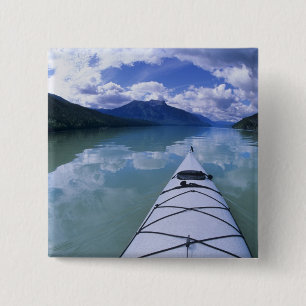 Badge Carré 5 Cm Kayak à l'extrémité d'Azure Lake à Wells