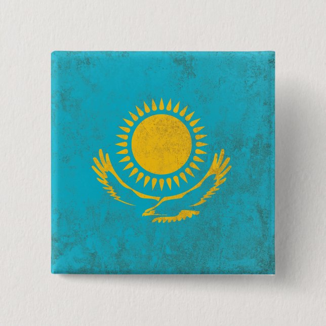 Badge Carré 5 Cm Kazakhstan (Devant)
