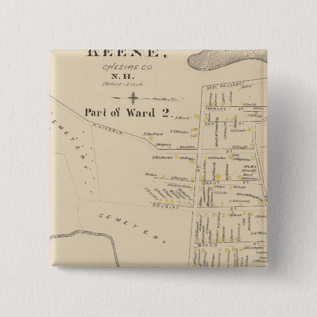 Badge Carré 5 Cm Keene, Ward 2 (Devant)