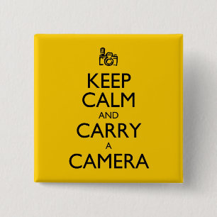 Badge Carré 5 Cm Keep Calm and Carry a Camera