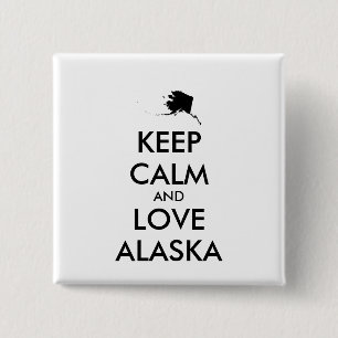 Badge Carré 5 Cm KEEP CALM et LOVE ALASKA