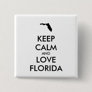 Badge Carré 5 Cm KEEP CALM et LOVE FLORIDA personnalisables