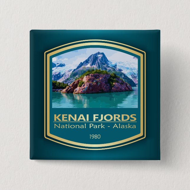 Badge Carré 5 Cm Kenai Fjords NP (PF1) (Devant)
