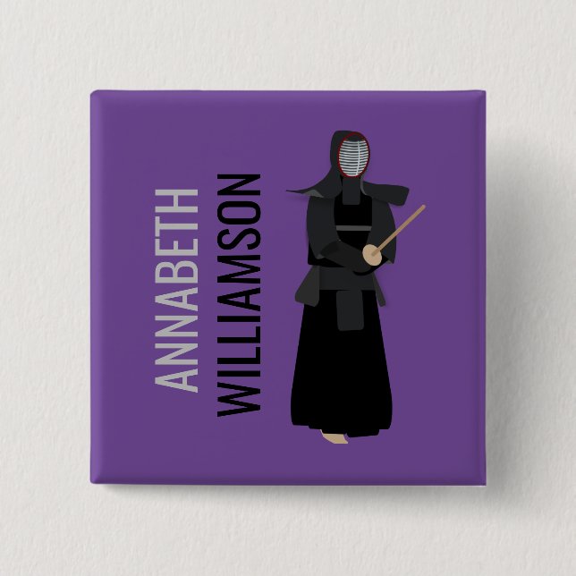 Badge Carré 5 Cm Kendo (Devant)