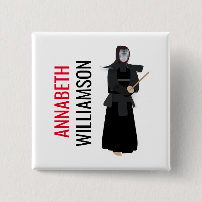 Badge Carré 5 Cm Kendo (Devant)