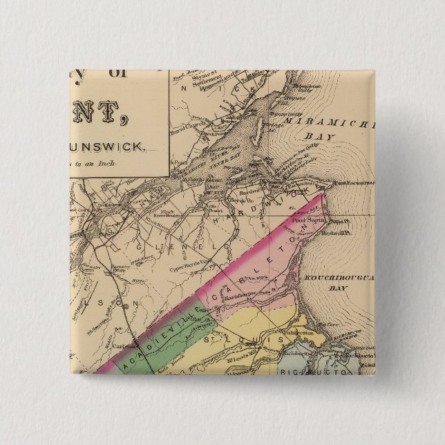 Badge Carré 5 Cm Kent Co., NB (Devant)