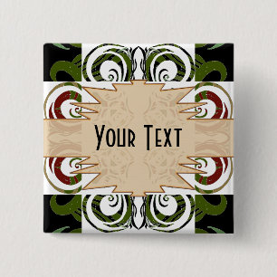 Badge Carré 5 Cm Khokhloma Exotique