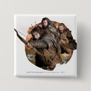 Badge Carré 5 Cm Kili, THORIN OAKENSHIELD™ et Fili