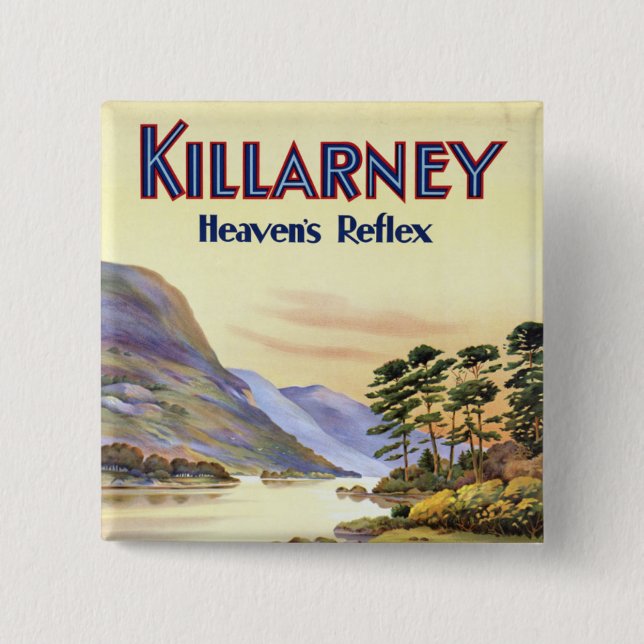 Badge Carré 5 Cm Killarney, le réflexe du ciel (Devant)