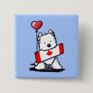 Badge Carré 5 Cm KiniArt Canadian Westie