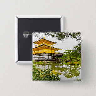 Badge Carré 5 Cm Kinkaku-ji, le pavillon d'or, Kyoto
