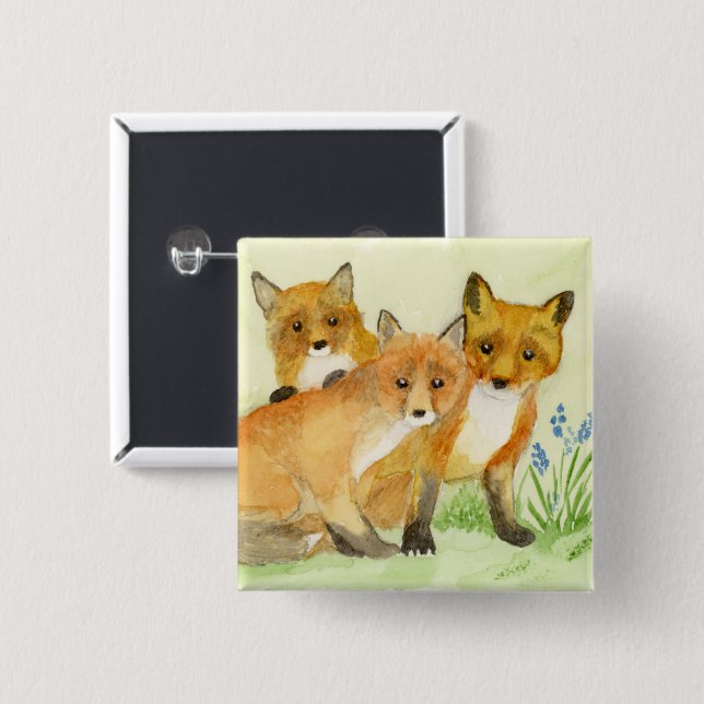 Badge Carré 5 Cm Kits Fox (Devant & derrière)