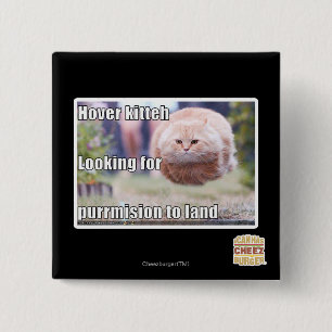 Badge Carré 5 Cm Kitteh de vol plané