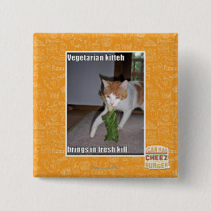 Badge Carré 5 Cm Kitteh végétarien