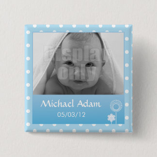 Badge Carré 5 Cm Kitty - goupille bleue