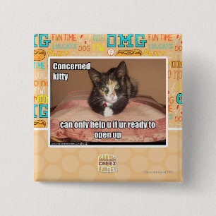 Badge Carré 5 Cm Kitty intéressé