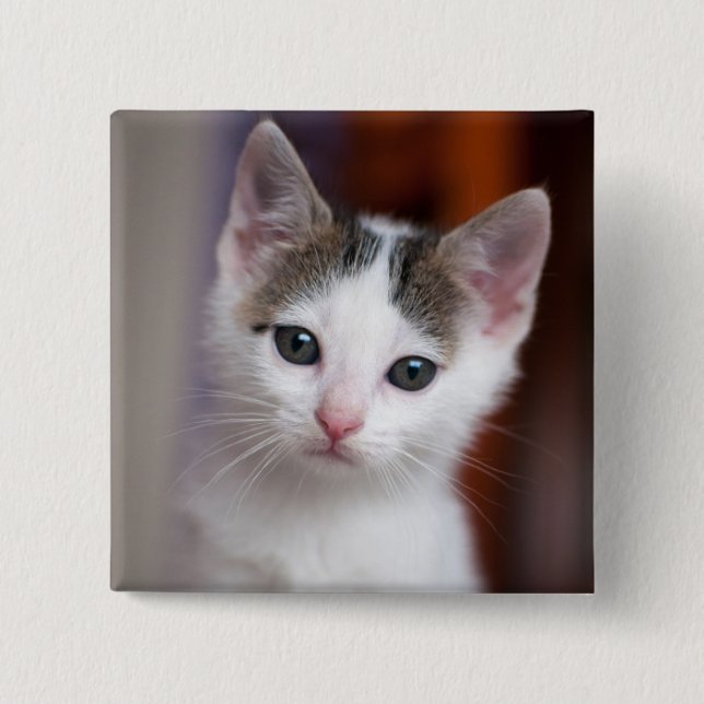 Badge Carré 5 Cm Kitty repéré par blanc (Devant)