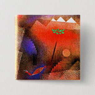 Badge Carré 5 Cm Klee - Oiseaux errants