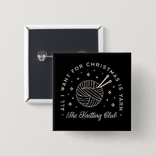 Badge Carré 5 Cm Knit club vacances fil drôle professeur de tricot