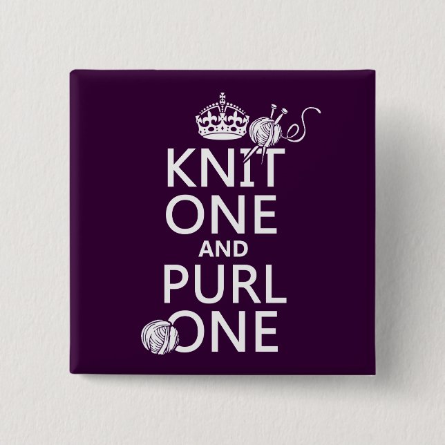 Badge Carré 5 Cm Knit un et maille une (Devant)