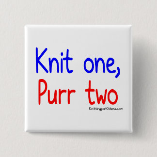Badge Carré 5 Cm Knit un, ronronnement deux