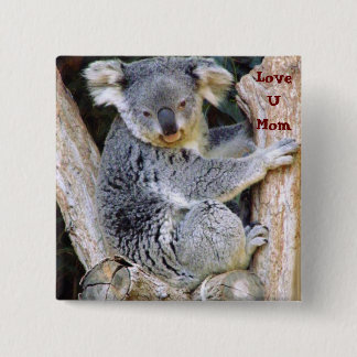 Badge Carré 5 Cm Koala Bear Love_