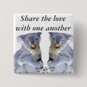 Badge Carré 5 Cm Koala Bears Love_