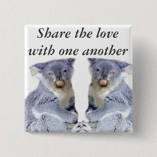 Badge Carré 5 Cm Koala Bears Love_