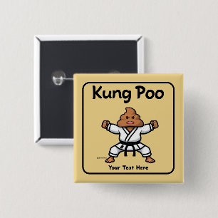 Badge Carré 5 Cm Kung Poo Karate