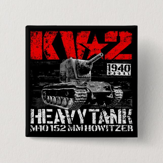 Badge Carré 5 Cm KV-2 Char lourd soviétique (Devant)