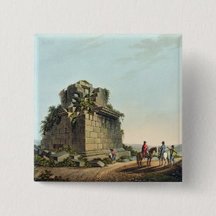 Badge Carré 5 Cm La base d'une colonne colossale près de Syracuse,