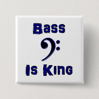Badge Carré 5 Cm La basse est roi