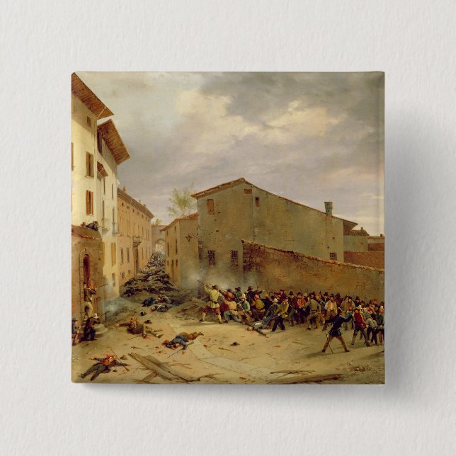 Badge Carré 5 Cm La bataille (Devant)