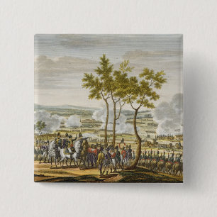 Badge Carré 5 Cm La bataille d'Abensberg, le 20 avril 1809, a grav