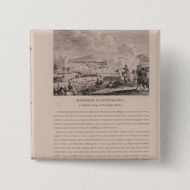 Badge Carré 5 Cm La bataille d'Austerlitz, le 2 décembre 1805 (Devant)