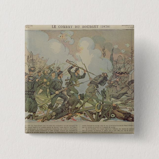 Badge Carré 5 Cm La bataille de Bourget, 1887 (Devant)