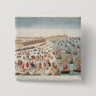 Badge Carré 5 Cm La bataille de Yorktown, le 19 octobre 1781