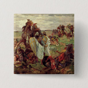 Badge Carré 5 Cm La bataille entre Russians et Tatars, 1916