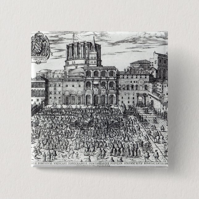 Badge Carré 5 Cm La bénédiction de pape Pius V (Devant)