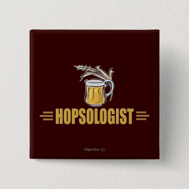 Badge Carré 5 Cm La bière drôle (Devant)