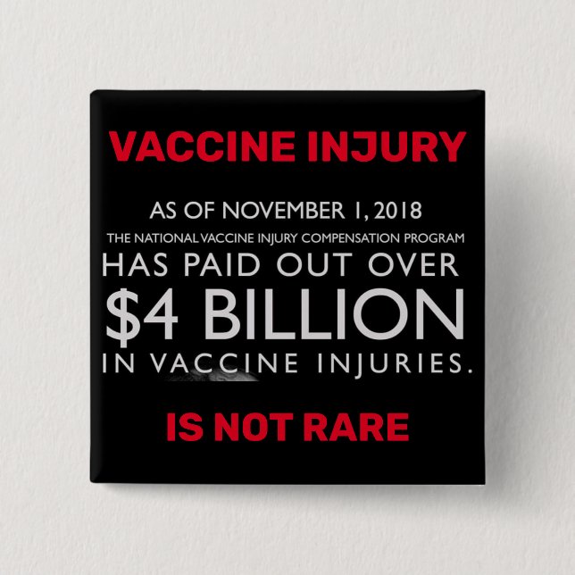 Badge Carré 5 Cm La blessure vaccinique n'est pas rare (Devant)